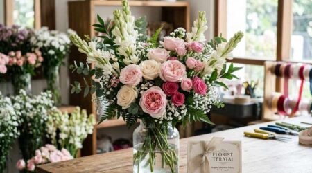 Rangkaian Bunga Sedap Malam dan Mawar